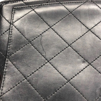 Chanel Vintage Kelly Style Black Leather Shoulder Bag Diamond Stitch Medium