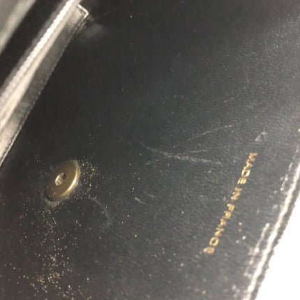 Chanel Vintage Kelly Style Black Leather Shoulder Bag Diamond Stitch Medium