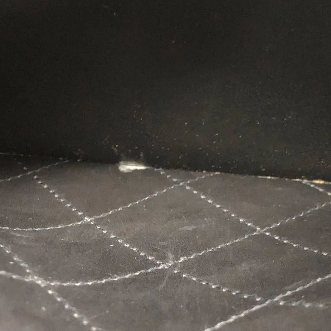 Chanel Vintage Kelly Style Black Leather Shoulder Bag Diamond Stitch Medium