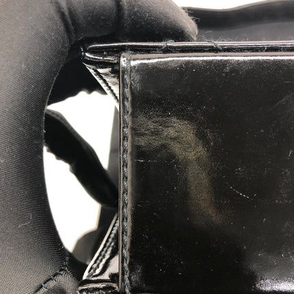 Chanel Vintage Kelly Style Mini Black Patent Leather Shoulder Bag Diamond Stitch