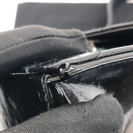 Chanel Vintage Kelly Style Mini Black Patent Leather Shoulder Bag Diamond Stitch