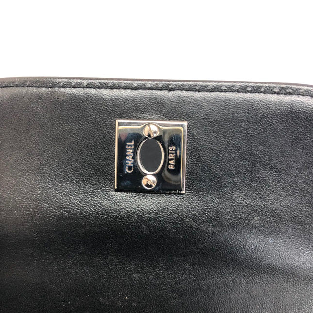 Chanel Vintage Kelly Style Mini Black Patent Leather Shoulder Bag Diamond Stitch