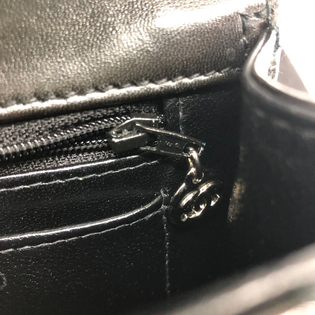 Chanel Vintage Kelly Style Mini Black Patent Leather Shoulder Bag Diamond Stitch