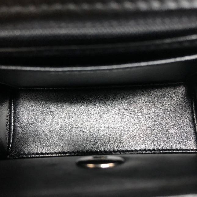 Chanel Vintage Kelly Style Mini Black Patent Leather Shoulder Bag Diamond Stitch