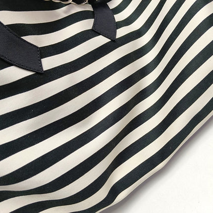 Chanel Cambon Large Navy Striped Canvas Tote Bag