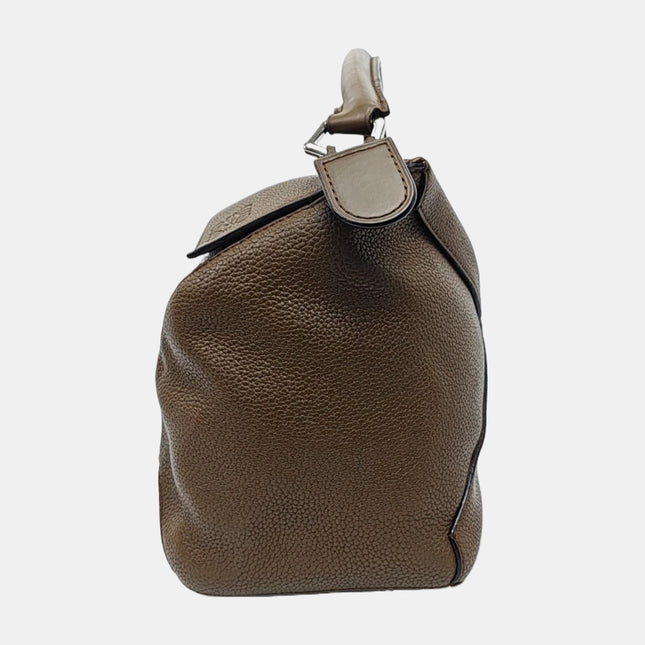 Loewe Puzzle Edge Large Dark Brown Grained Leather