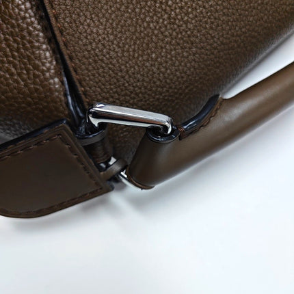 Loewe Puzzle Edge Large Dark Brown Grained Leather