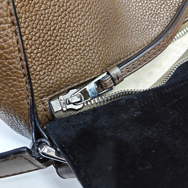 Loewe Puzzle Edge Large Dark Brown Grained Leather