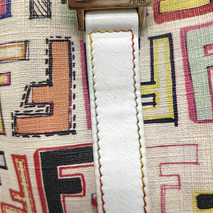 Fendi Boston Top Handle Bag Multicolor Painted Monogram Print