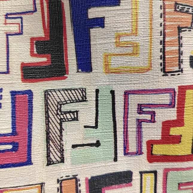 Fendi Boston Top Handle Bag Multicolor Painted Monogram Print