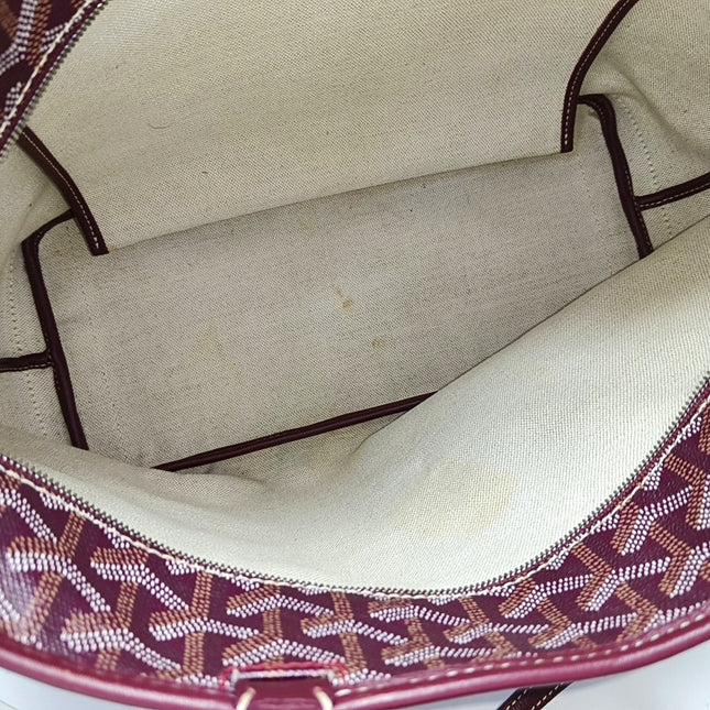 Goyard Artois Tote Small Burgundy With Zipper and Reinforced Corners