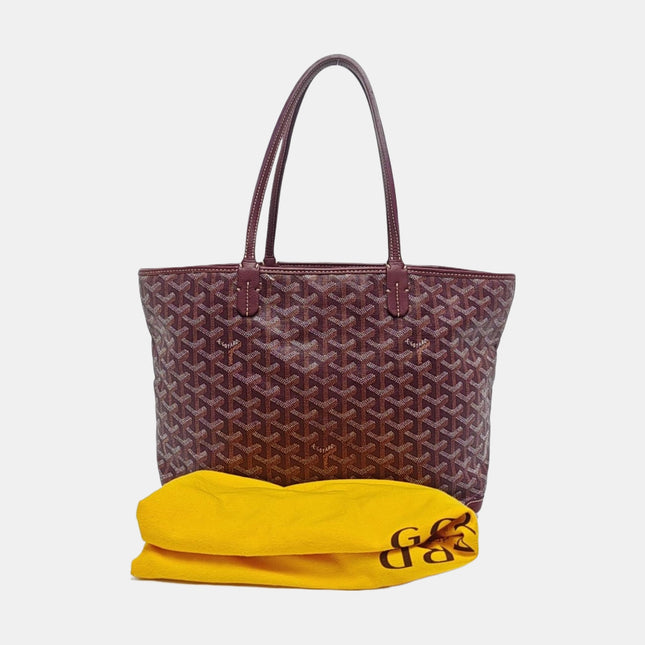 Goyard Artois Tote Small Burgundy With Zipper and Reinforced Corners