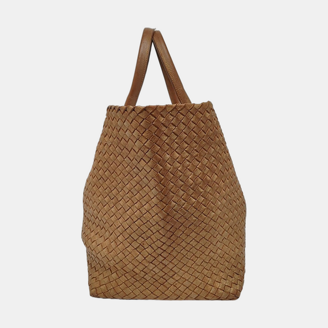 Bottega Veneta Cabat GM Intreccio Leather Tote Bag Gold 43cm