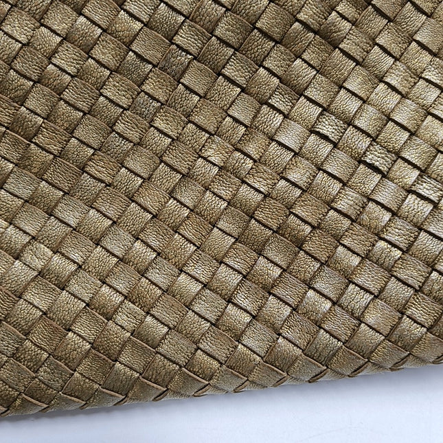 Bottega Veneta Cabat GM Intreccio Leather Tote Bag Gold 43cm
