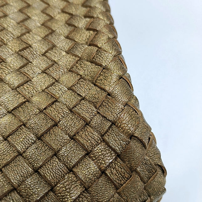 Bottega Veneta Cabat GM Intreccio Leather Tote Bag Gold 43cm