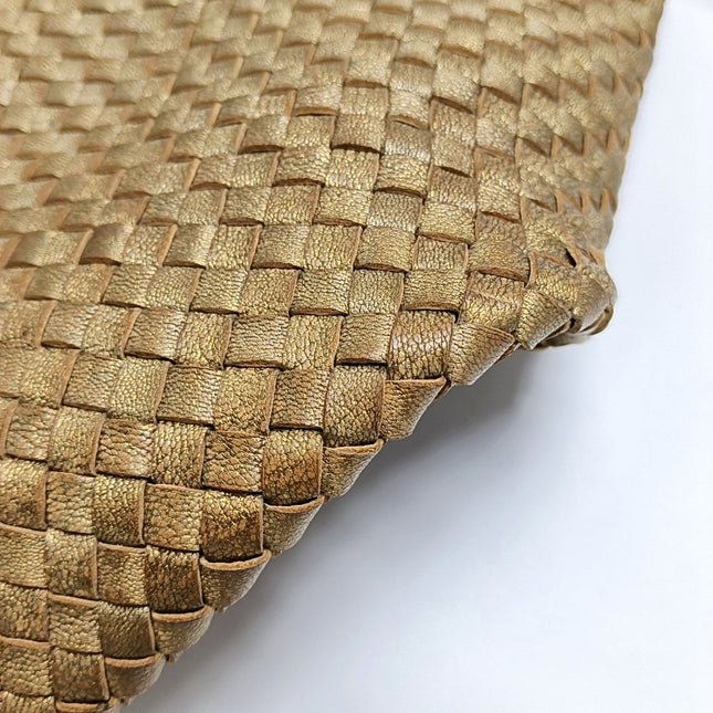 Bottega Veneta Cabat GM Intreccio Leather Tote Bag Gold 43cm