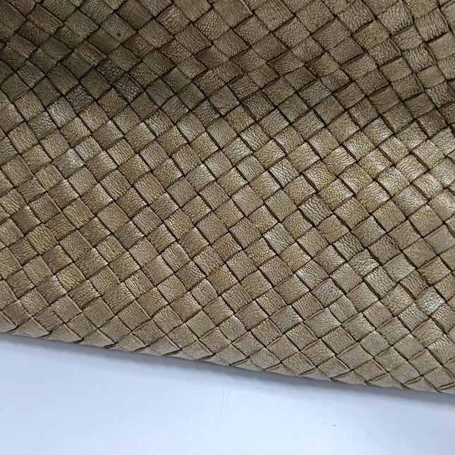 Bottega Veneta Cabat GM Intreccio Leather Tote Bag Gold 43cm