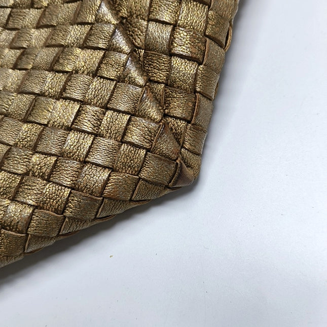 Bottega Veneta Cabat GM Intreccio Leather Tote Bag Gold 43cm