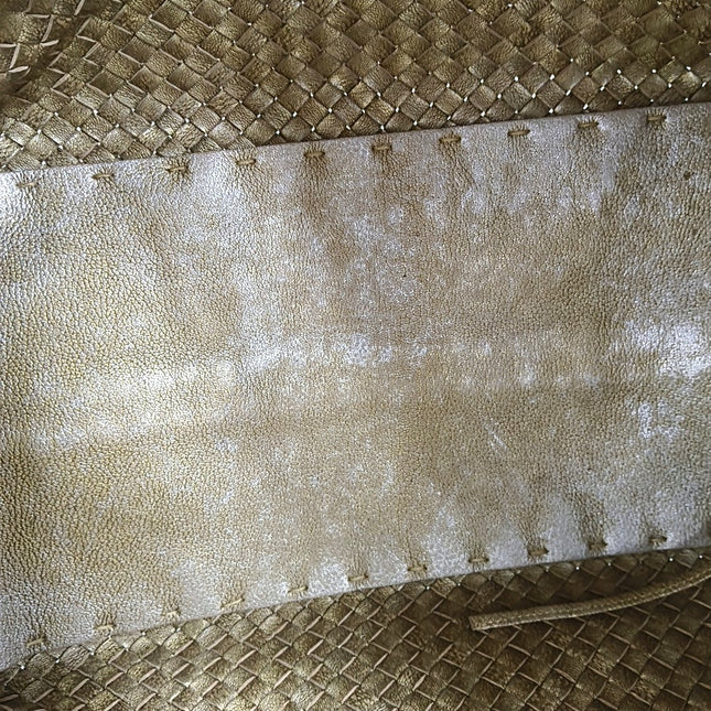 Bottega Veneta Cabat GM Intreccio Leather Tote Bag Gold 43cm