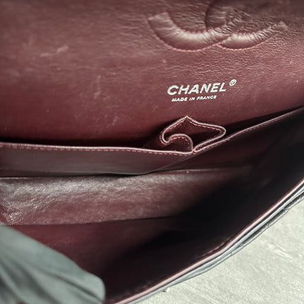 Chanel Timeless Classic Flap Medium 2011 Black Lambskin Leather Silver Hardware