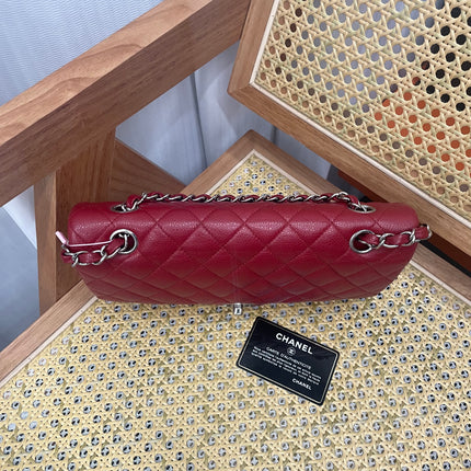 Chanel Classic Flap Medium 2011 Burgundy Caviar Leather Silver Hardware