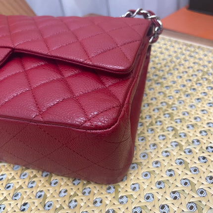 Chanel Classic Flap Medium 2011 Burgundy Caviar Leather Silver Hardware