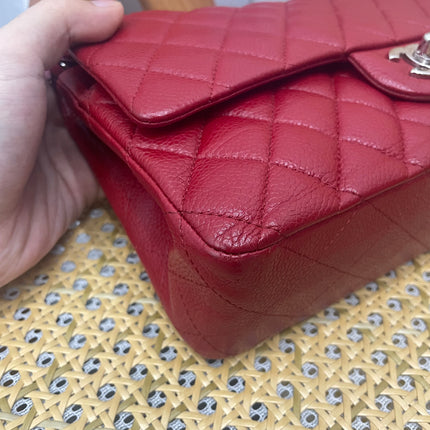 Chanel Classic Flap Medium 2011 Burgundy Caviar Leather Silver Hardware