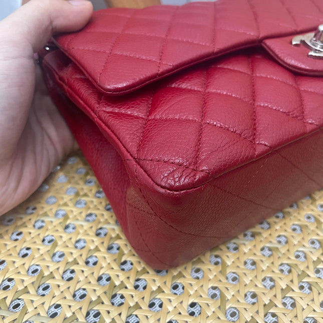 Chanel Classic Flap Medium 2011 Burgundy Caviar Leather Silver Hardware
