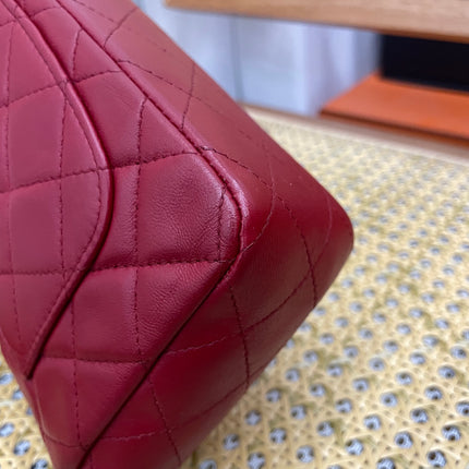 Chanel Classic Flap Mini 2012-13 Red Lambskin Leather Silver Hardware