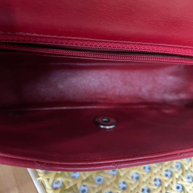 Chanel Classic Flap Mini 2012-13 Red Lambskin Leather Silver Hardware