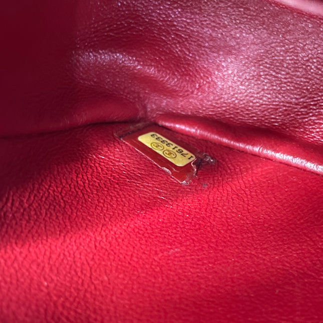Chanel Classic Flap Mini 2012-13 Red Lambskin Leather Silver Hardware