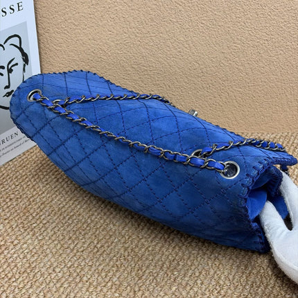 Chanel Classic Flap Jumbo Grand Cuir d'Agneau Bleu, 2012-2013