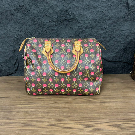 Sac bandoulière Louis Vuitton x Takashi Murakami Speedy 25 Cerises en Monogram