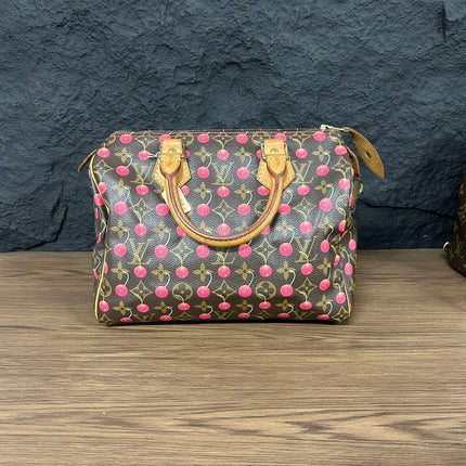 Sac bandoulière Louis Vuitton x Takashi Murakami Speedy 25 Cerises en Monogram