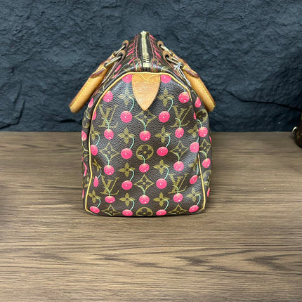 Sac bandoulière Louis Vuitton x Takashi Murakami Speedy 25 Cerises en Monogram
