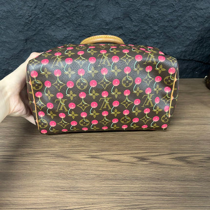 Sac bandoulière Louis Vuitton x Takashi Murakami Speedy 25 Cerises en Monogram