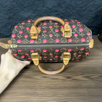 Sac bandoulière Louis Vuitton x Takashi Murakami Speedy 25 Cerises en Monogram