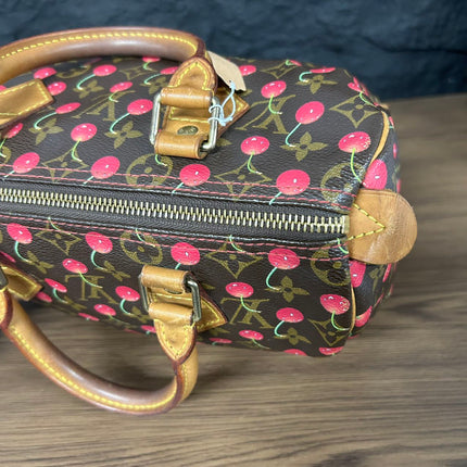 Sac bandoulière Louis Vuitton x Takashi Murakami Speedy 25 Cerises en Monogram