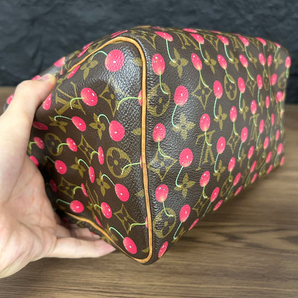 Sac bandoulière Louis Vuitton x Takashi Murakami Speedy 25 Cerises en Monogram