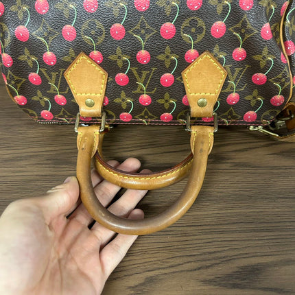 Sac bandoulière Louis Vuitton x Takashi Murakami Speedy 25 Cerises en Monogram