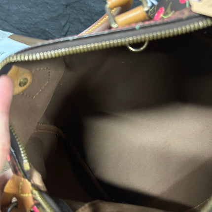 Sac bandoulière Louis Vuitton x Takashi Murakami Speedy 25 Cerises en Monogram