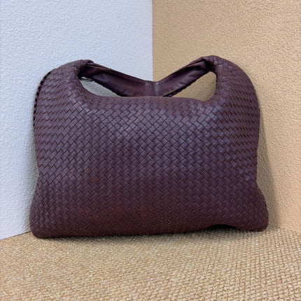 Sac Bottega Veneta Veneta Hobo en cuir bordeaux Maxi 50cm