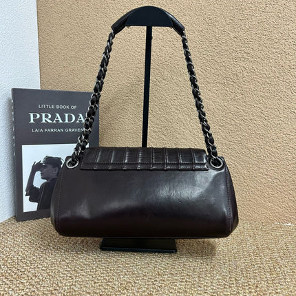 Chanel Vertical Quilted Small Accordion Flap Bag Dark Brown