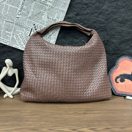 Bottega Veneta Veneta Hobo Maxi Dark Brown Lambskin Leather 52cm