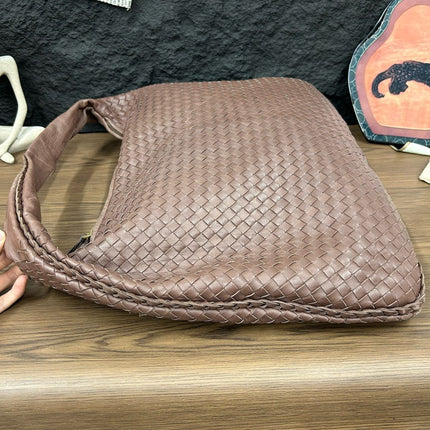 Bottega Veneta Veneta Hobo Maxi Dark Brown Lambskin Leather 52cm