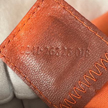 Fendi Mamma Baguette Vintage Orange Cloth Silver Hardware Shoulder Bag