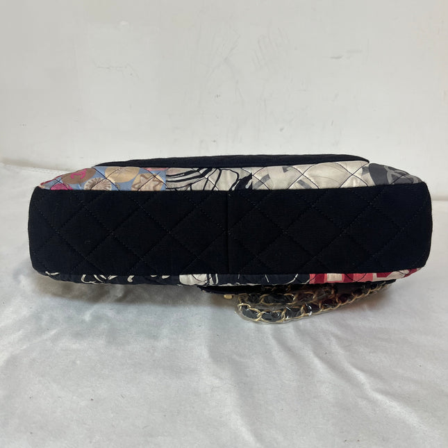 Chanel Jumbo Quilted Multicolor Patchwork Jersey Flap Bag
