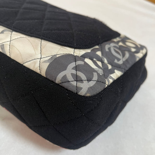 Chanel Jumbo Quilted Multicolor Patchwork Jersey Flap Bag