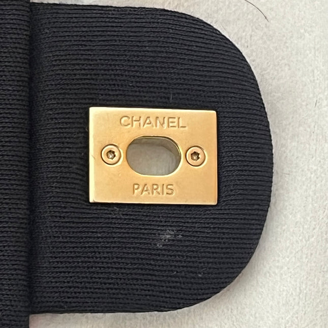 Chanel Jumbo Quilted Multicolor Patchwork Jersey Flap Bag