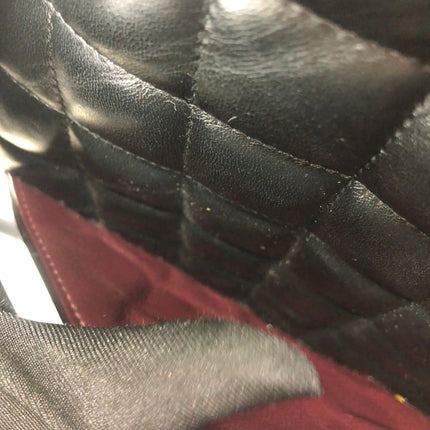 Chanel Classic Flap Maxi 2011 Black Lambskin Leather Double Flap Silver Hardware